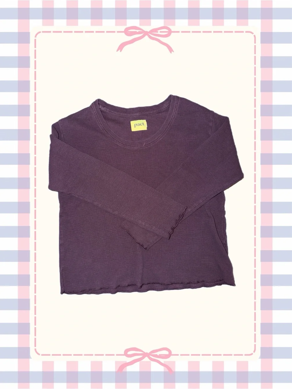 PACT Long Sleeve Purple Ribbed Tee - Picture 1 of 5
